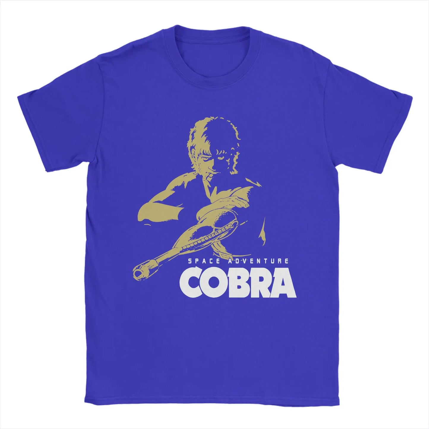 Humorous Space Adventure Cobra T-Shirts for Men O Neck 100% Cotton T Shirt Anime Short Sleeve Tees Graphic Clothing