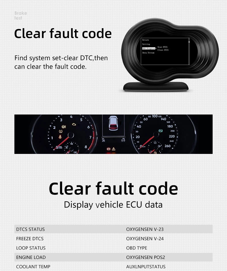 Smart Car HUD OBD2 Head Up Display F9 OBD Car On-board Computer Gauge Auto HUD Digital Odometer Water&Oil temp RPM Auto Meter