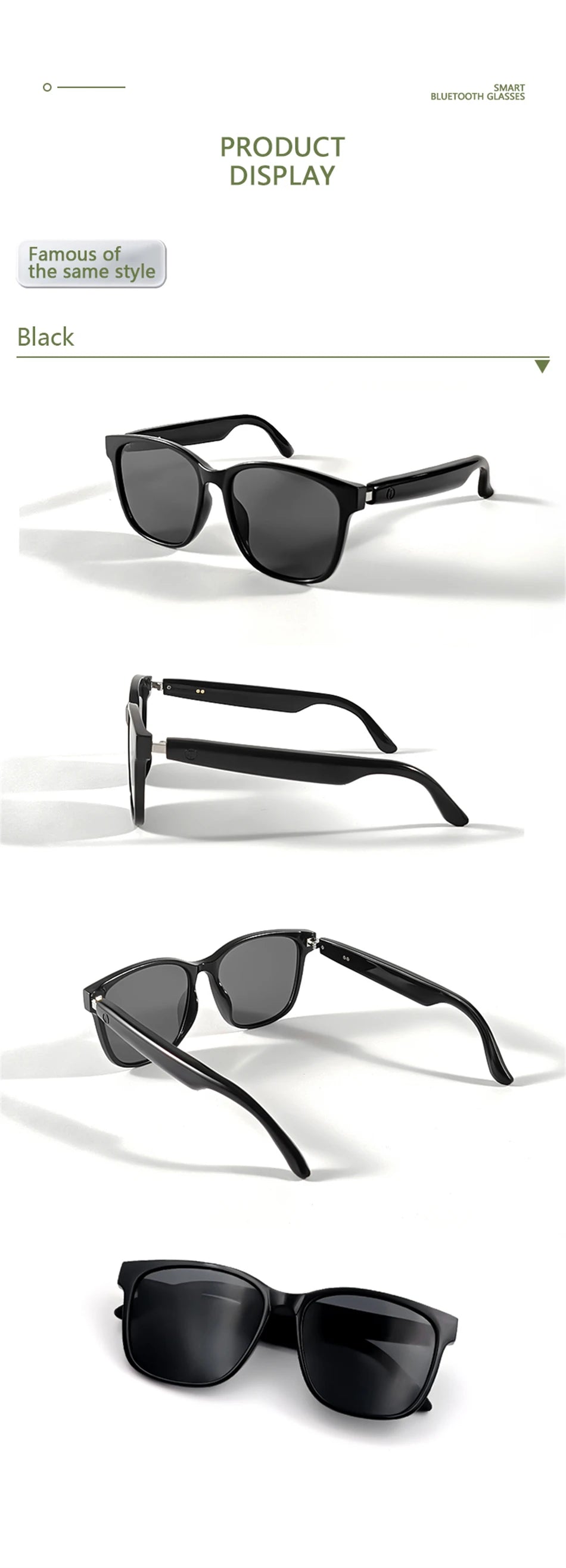 LIGE Smart Glasses Intelligent Navigation Wireless Music Play Outdoor Sport Sunglasses Earphone Bluetooth Call Voice Men Eyewear