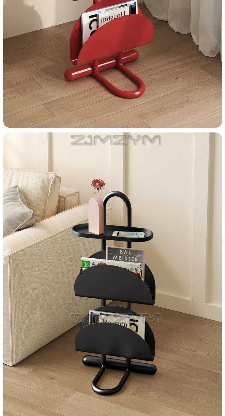 3-Tier Save Space Side Table Removable Sofa Side Cabine Living Room Balcony Coffee Table Magazine Bookcase Bedroom Bedside Shelf