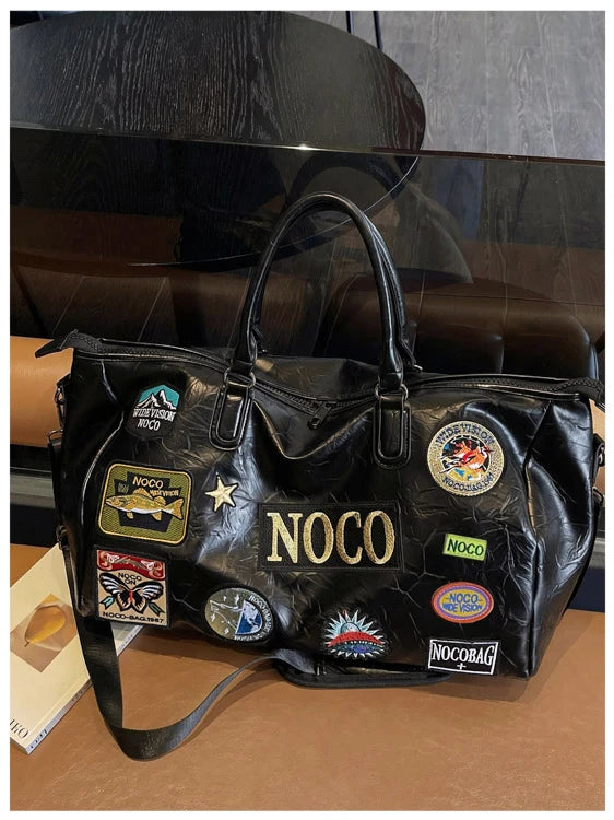 Fitness Travel Bag Suitable for Both Men and Women, Can Be Carried by Hand, Worn over the Shoulder or Cross-Body， Pu Leather Bag