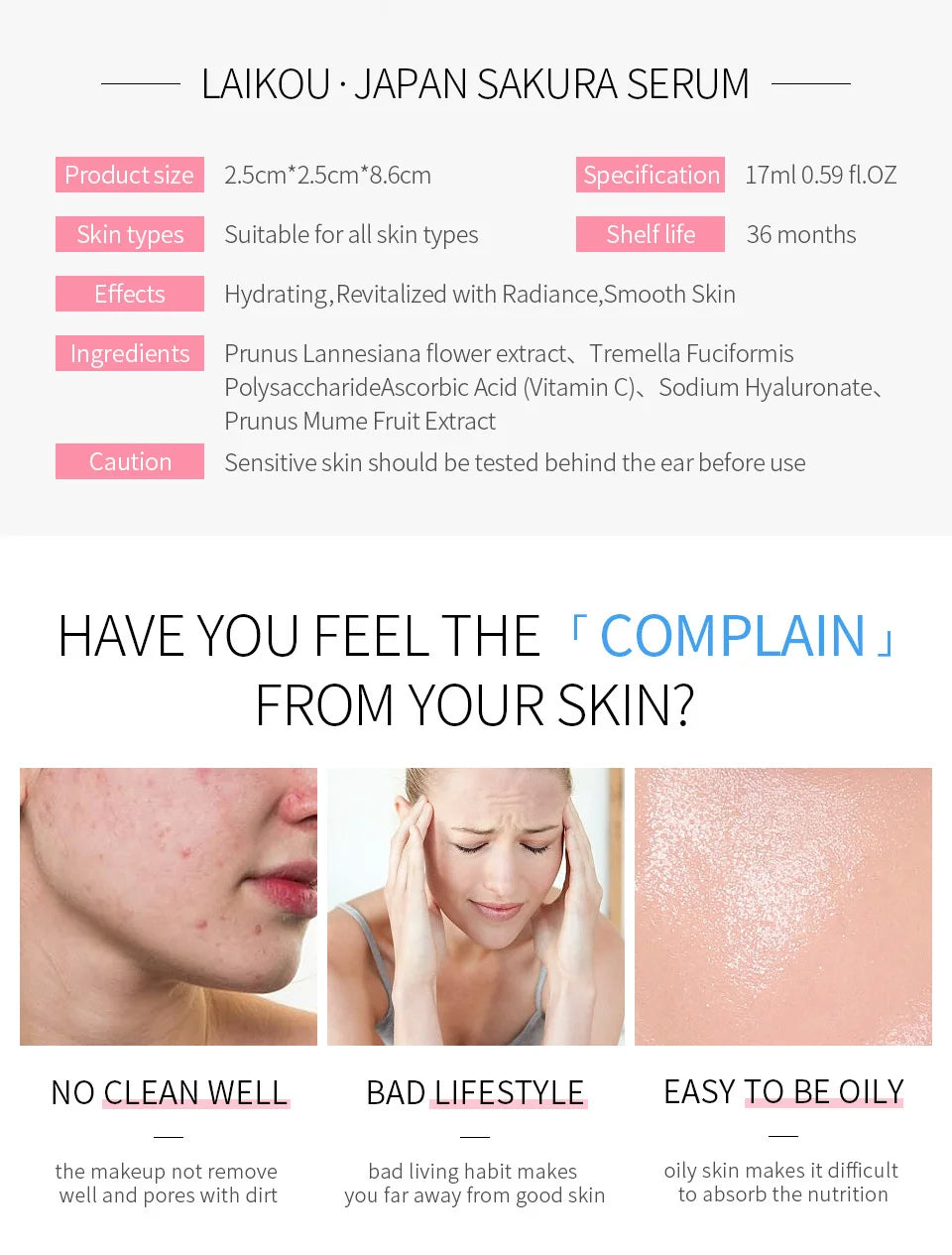 7pcs Sakura Skin Care Set Moisturizing Brightening Sunscreen Cleanser Fine Lines Delay Skin Aging  Nourish Daily Face Care Suit