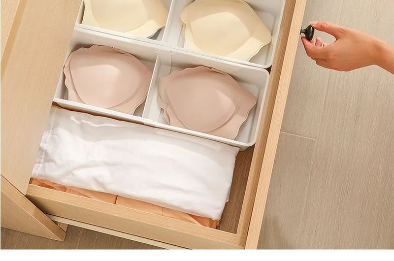 Extendable Drawer Organizer with Adjustable Dividers for Underwear Makeup Socks Office Supplies Kitchen Cabinet Home Storage Box