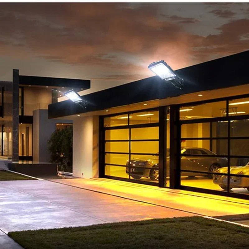 Powerful LED Solar Outdoor Courtyard Wall Lamp Rechargeable Induction Solar Garden Light Terrace Garage Door Street Lighting