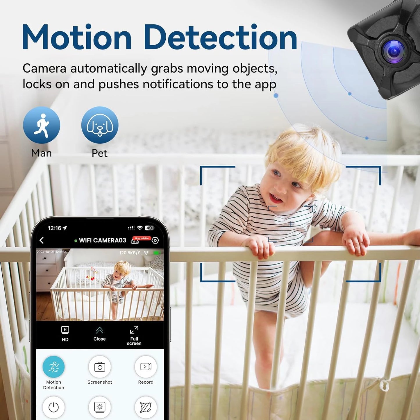 New X5 1080P Mini WiFi Camera Wireless Remote Monitor Rechargeable Motion Detection Portable Camcorder Home Security Camera