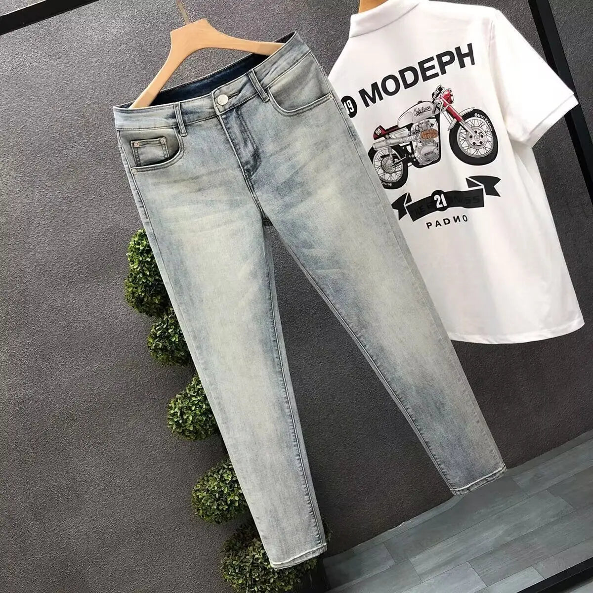 Luxury Fashion Designer Vintage Slim Fit Men's Denim Jeans Casual Korean Spring and Autumn Stretch Washed Trousers Male Jeans