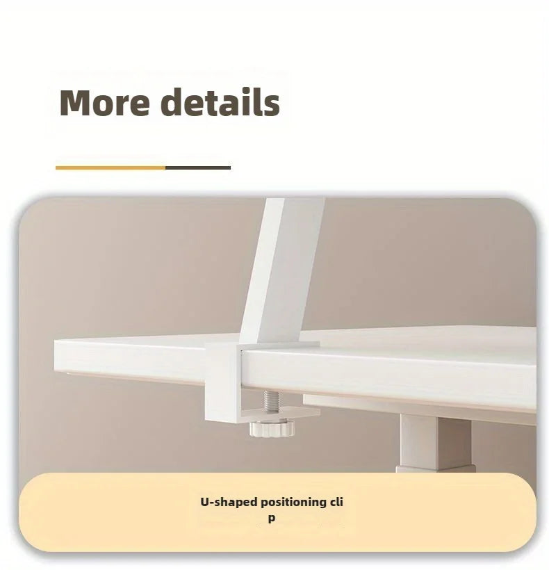 Versatile Desk Organizer with Metal U-Clamp - Sturdy Wooden Storage Rack for Office, Study & Reading
