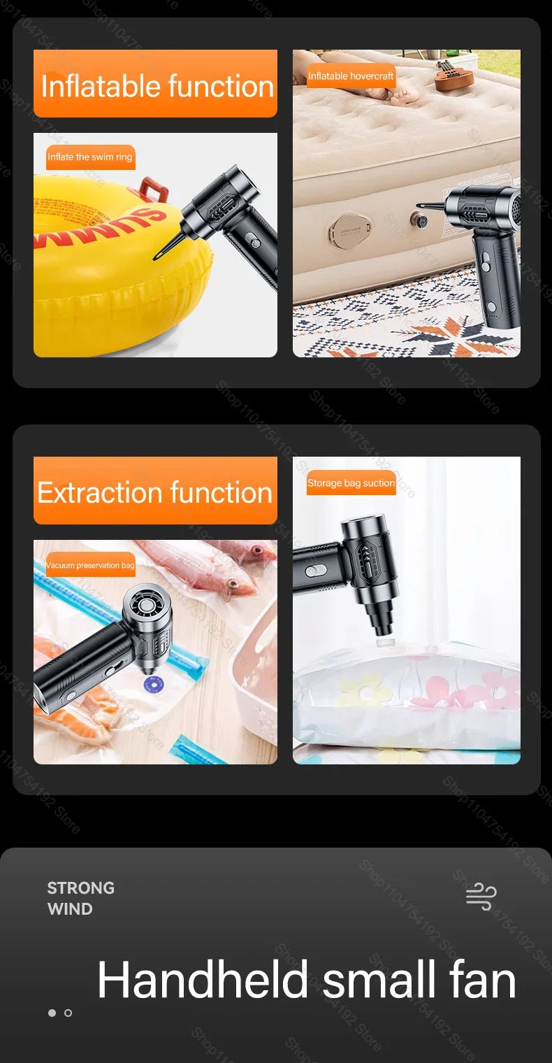 Turbo Jet Blower Powerful Air Blower Brushless Motor Turbo Fan Wind Speed Portable Dust Blower Electric Dryer Car Vacuum Cleaner