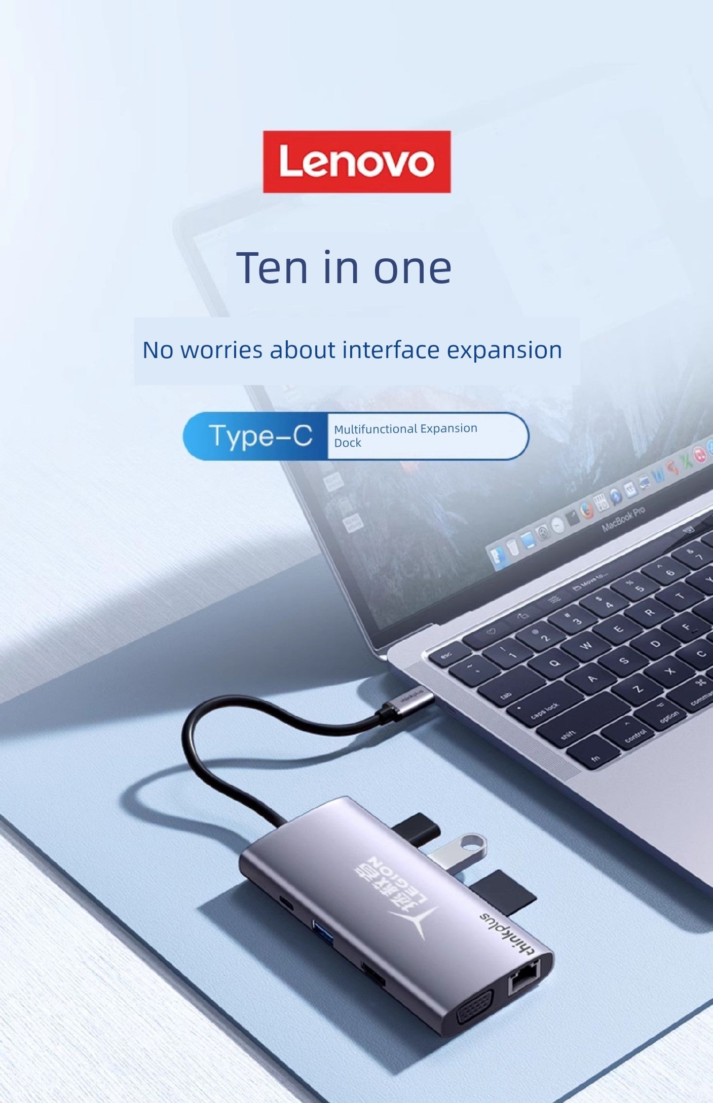 Lenovo Saver USB Cast Screen Network Cable Expansion Dock