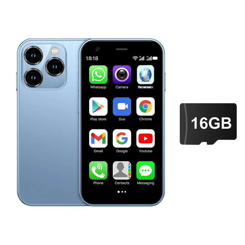 Hot Selling Mini Smartphone 3G WCDMA 3.0"Display Dual SIM Android System WiFi GPS 2GB+16GB Play Store Small Portable Smart Phone