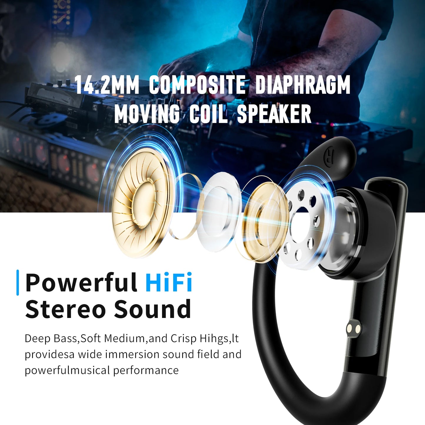 Sansui In-Ear OWS Bluetooth 5.4 Earphones Air Conduction Sports Wireless Headphone High Quality Bluetooth Headset with Smart app