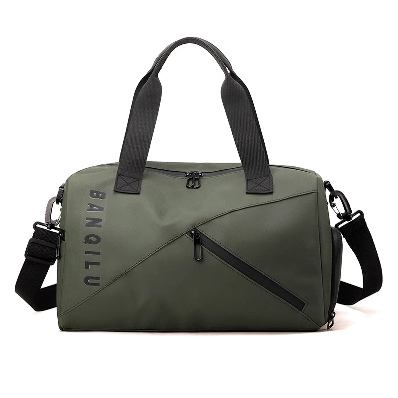 Unisex Large Capacity Handbag Crossbody Shoulder Bag Water-resistant, Gym Bag, Travel Bag for Men, Also Fits on Luggage Trolley