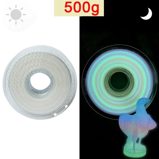 3D Printer Filament Glow In The Dark PLA 1.75mm 1kg 250g Luminous Filament PLA Blue Green Plastic Material Clear For FDM Printer