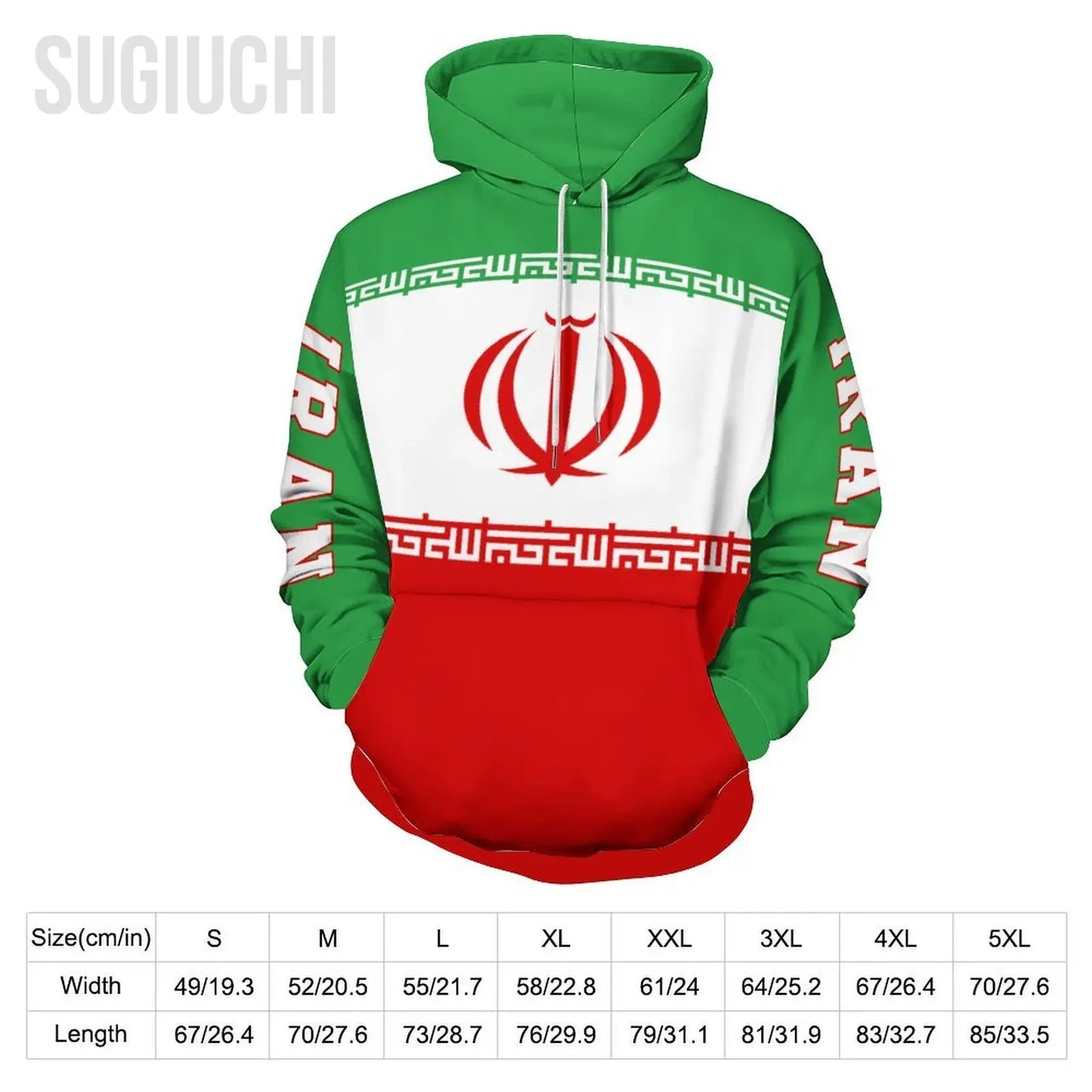 Unisex 3D Hoodie Iran Flag Men Women Polyester Harajuku Sweatshirt Pullover Hoodies Casual Cool