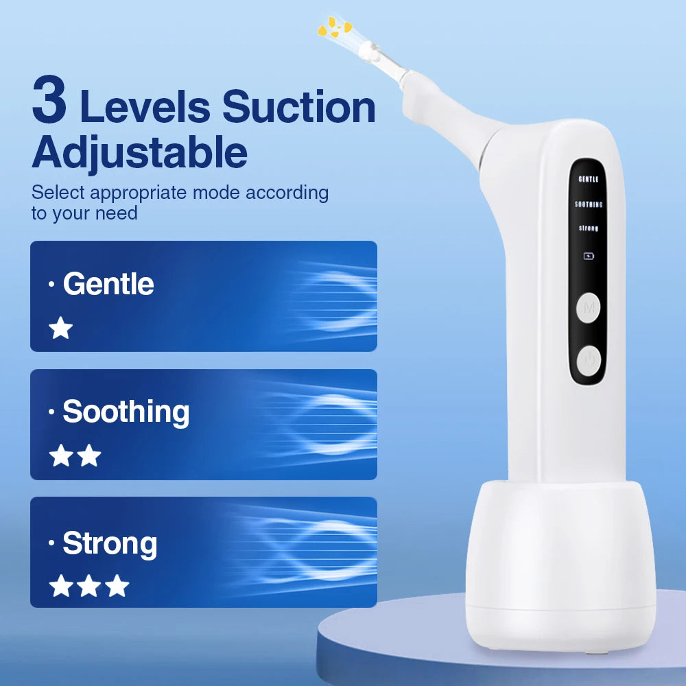 Tonsil Stone Remover Tool Electric Vacuum Tonsil Stone Removal Kit LED Light & 3-Level Suction Tonsil Cleaner Anti Bad Breath
