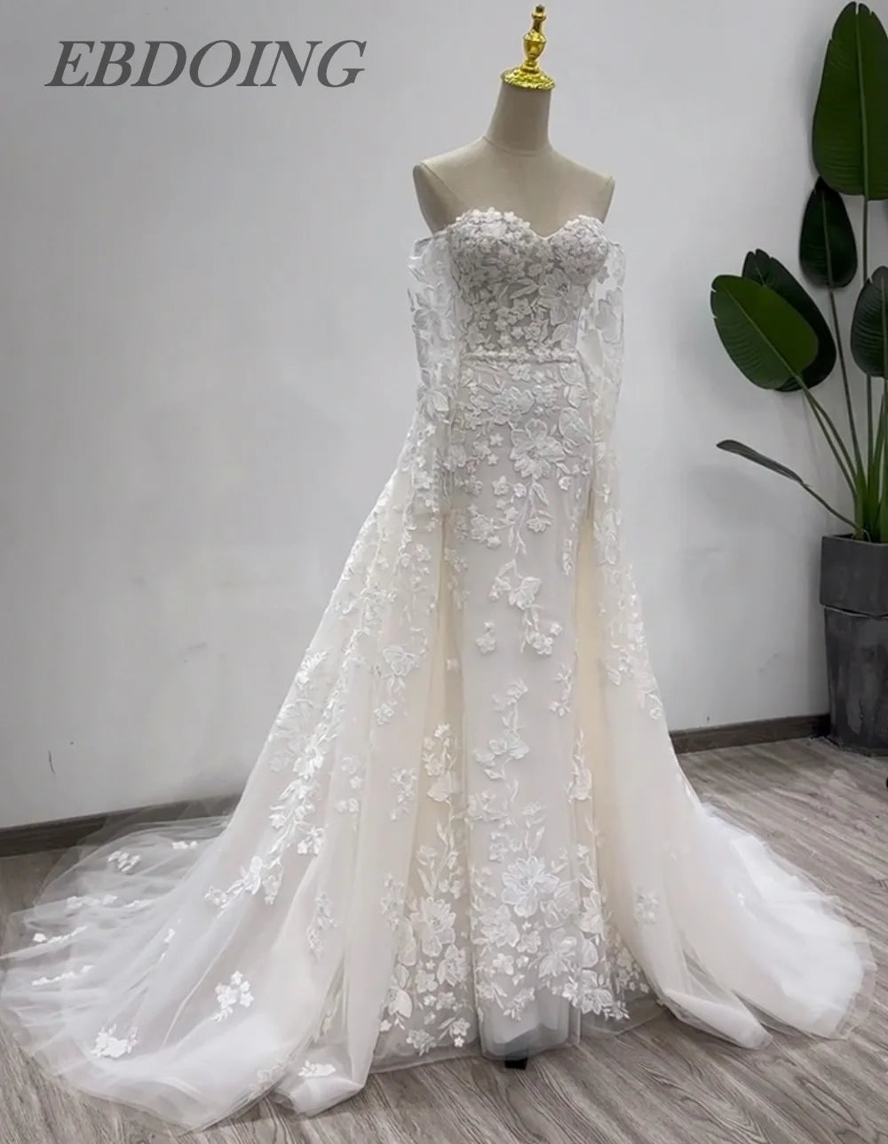 Newest Wedding Dress Mermaid 2 in 1 Sweetheart Neckline With Deta Customized Bride Gowns Vestidos De Novias