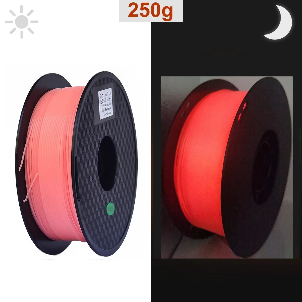 3D Printer Filament Glow In The Dark PLA 1.75mm 1kg 250g Luminous Filament PLA Blue Green Plastic Material Clear For FDM Printer