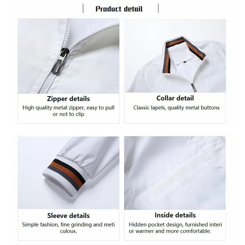 Autumn Winter Men's Stand Collar Casual Zipper Jacket Outdoor Sports Coat For Harley Davidson Motorcycle Styling Accessories
