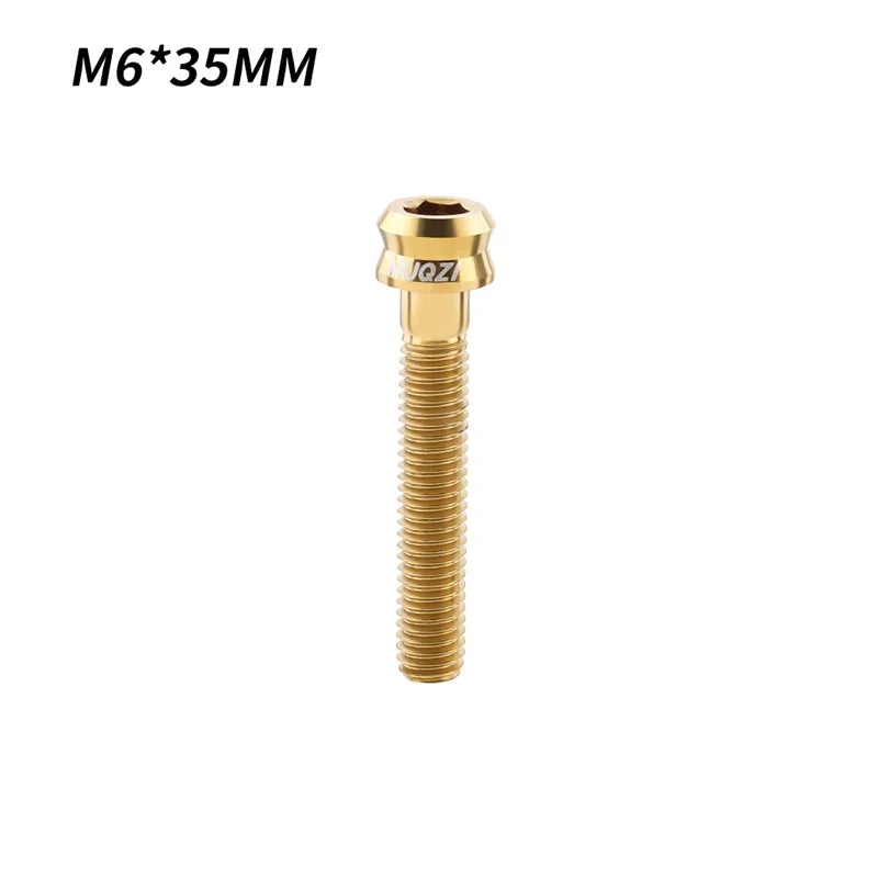 MUQZI Bike M6 Titanium Alloy Stem Top Cap Screw M6x35mm M6x30mm Super Light MTB Road Bicycle Headset Top Cap Bolt