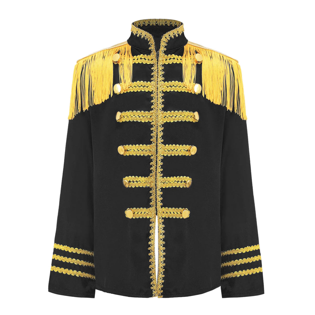 Kids Girls 60s Retro Hippie Rock Band Musician Costume Halloween Cosplay Carnival Party Circus Drummer Parade Tassel Jacket Coat
