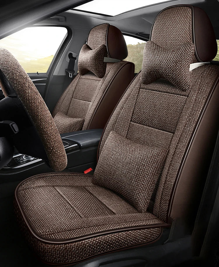 Universal Flax Car Seat Cover For Suzuki Grand Vitara SX4 Swift Ignis Auto Accessories Interior Breathable Protector Pads 차량용품