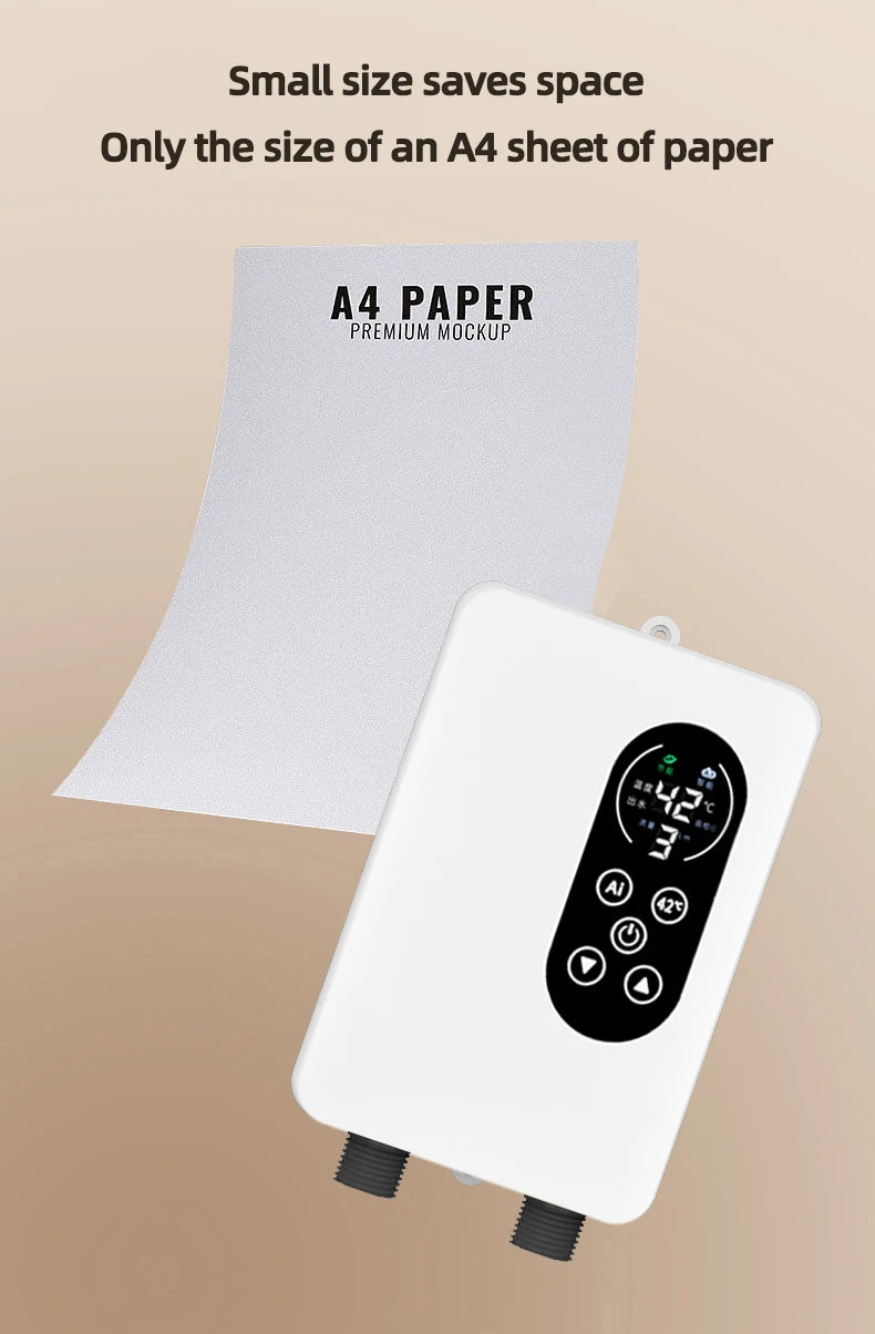 5500W Instant Water Heater 220V Smart Wall Mounted Electric Shower Tankless Instant Water Heater Thermostat for Bathroom Kitchen