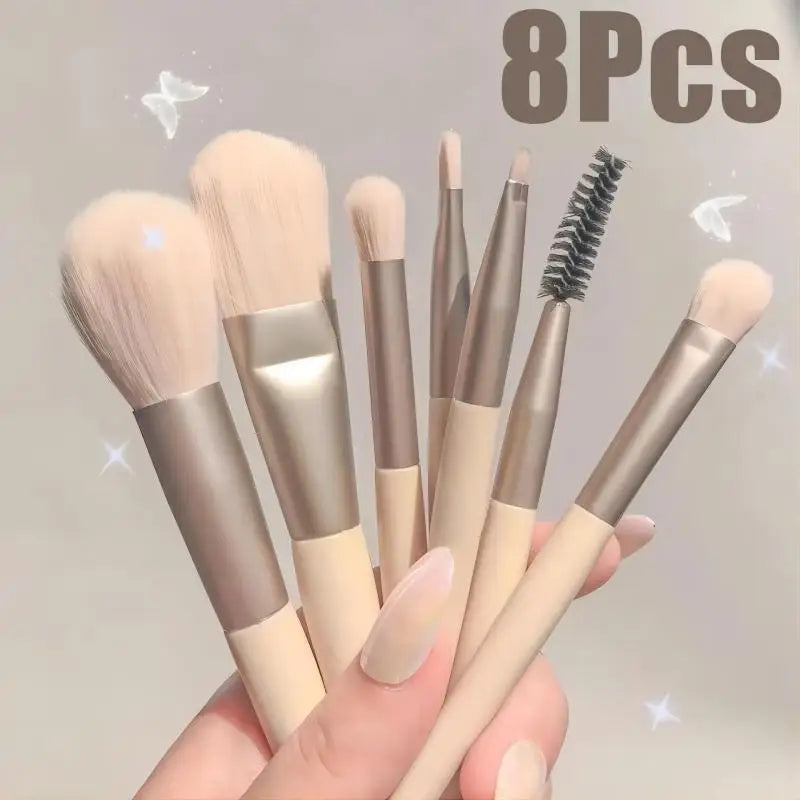 Portable 8Pcs Makeup Brush Set Soft Makeup Concealer Brush Blush Loose Powder Brush Eye Shadow Foundation Brush Beauty Tools