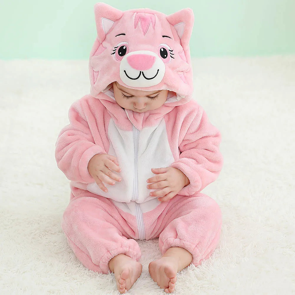 Baby Kigurumi Dragon Cow Monkey Animal Cosplay Costume Baby Girl Pajamas Winter Plush Jumpsuit for Toddler Boys 1 to 2 3 4 Years