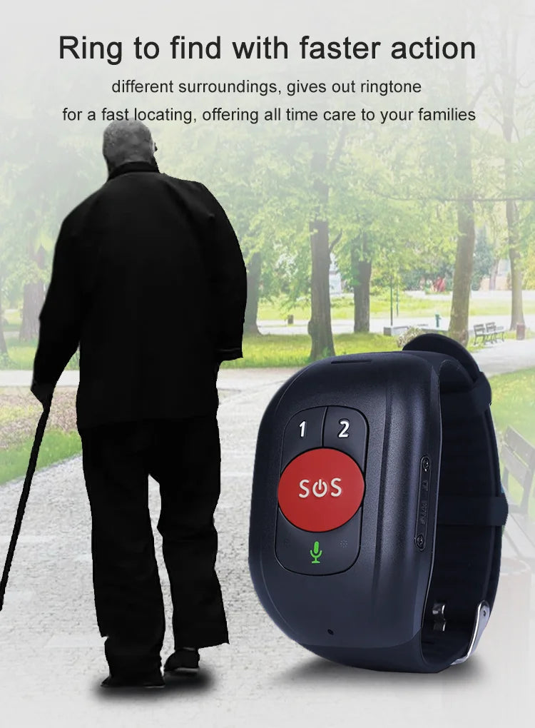 NEW Elderly GPS Tracker 4G SIM SOS Button Wristband GPS Emergency Alarm IP67 Waterproof GPS TrackingHeart Rate Blood Pressure