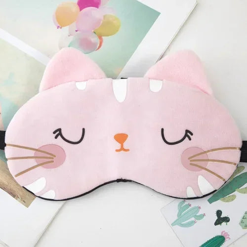 Sleeping Mask Sleeping Blindfold Soft Plush Eye Masks Cute Cat Eye Cover Plush Mask Eyepatch Nap Health Eye Cover  Sleep Mask