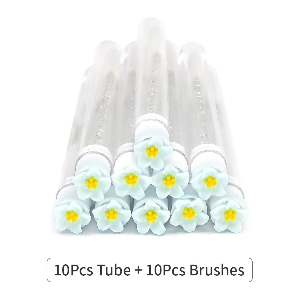 10/50Pcs Eyelash Brush Tubes With Crystal Lash Mascara Wands Eyebrow Comb Spoolies Container Lash Brush Applicators Makeup Tools