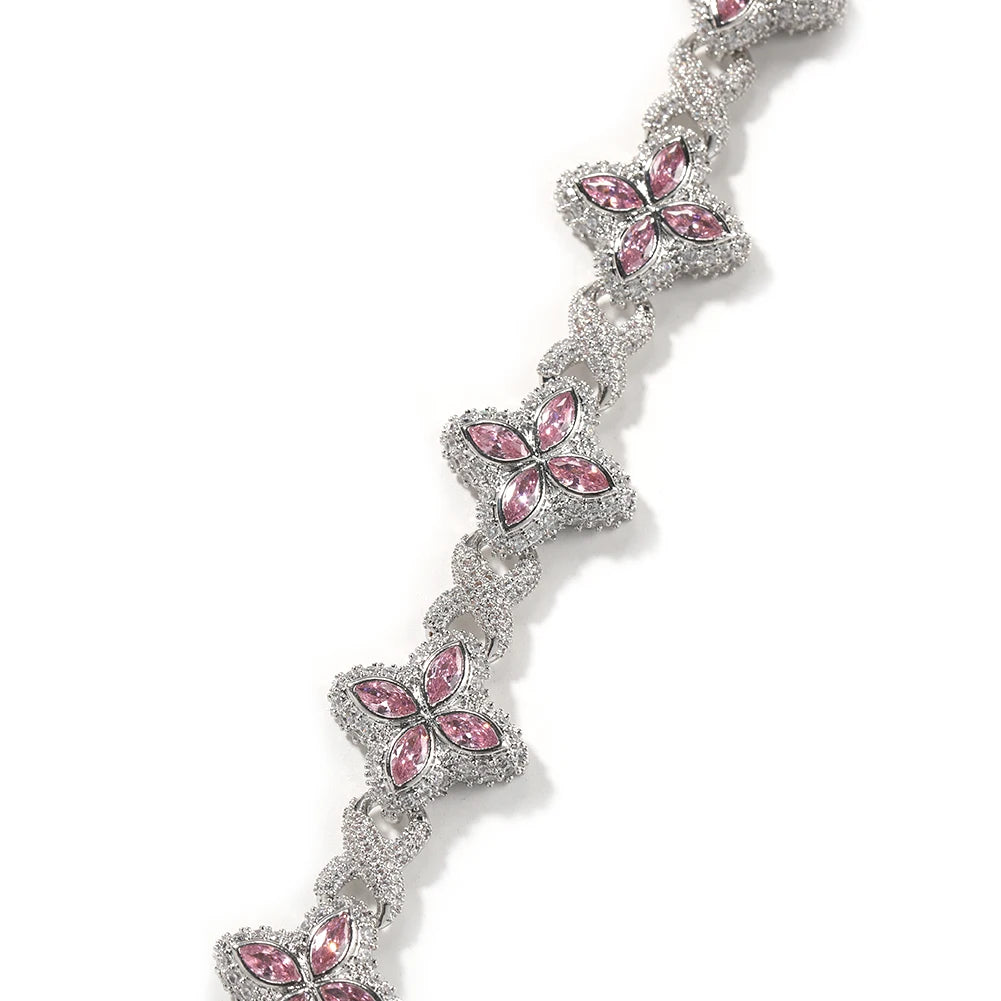 UWIN Multi Color CZ Floral Inifinity Chain Necklaces Pave Setting AAAAA Cubic Zircon Clover Necklace Fashion Jewelry for Gift