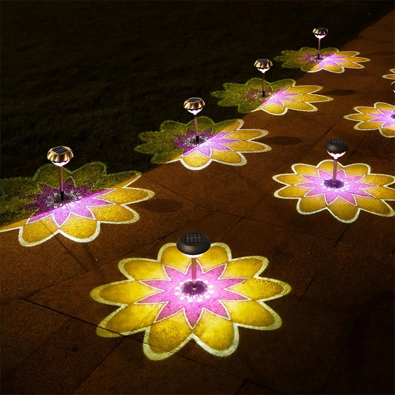 3-in-1 Solar Garden Light, Solar-Powered Projection Light, IP65 Waterproof, Auto On/Off,Suitable for gardens and courtyards