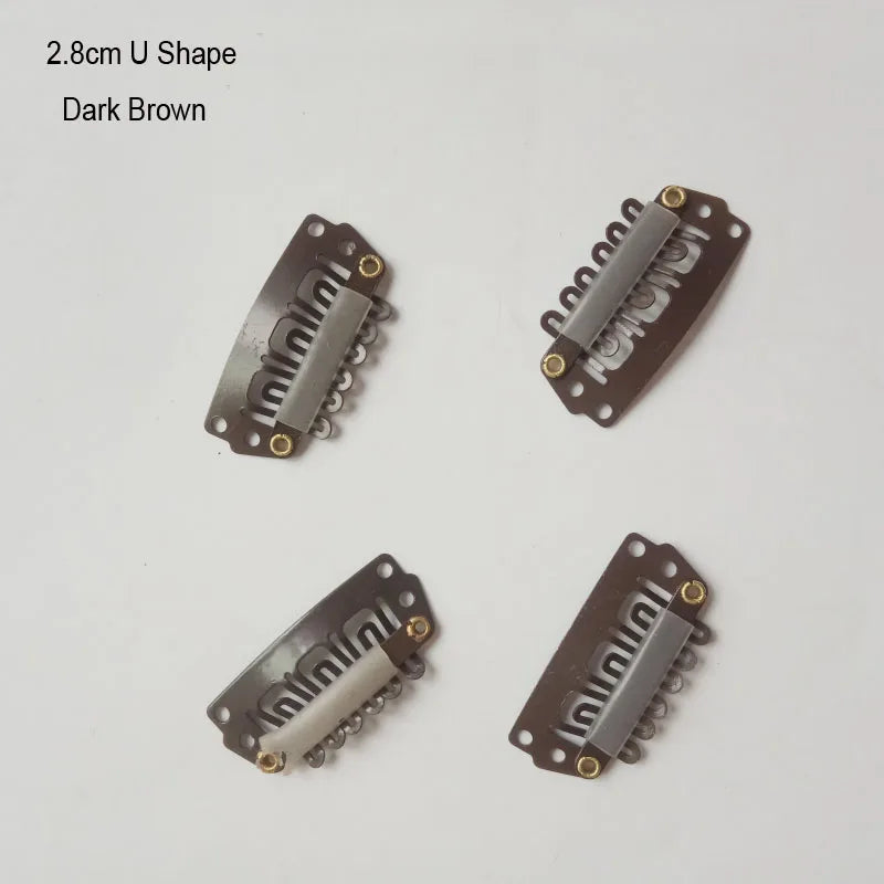 30pcs 2.3cm-3.6cm Hair Extension Clips Wig Clips For Human Hair Bangs Snap Hair Clips For Extensions Metal Comb For Closure