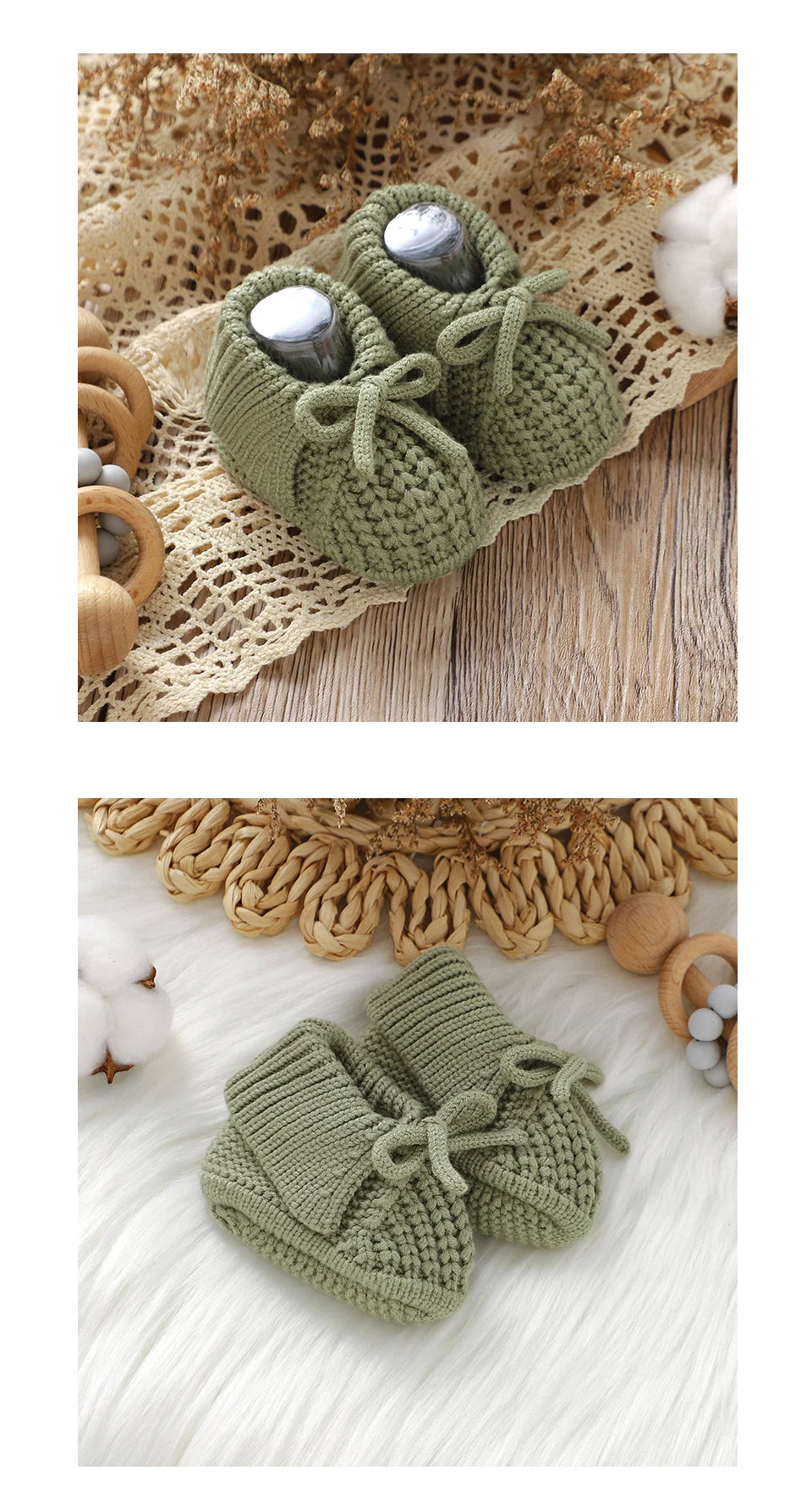 Baby First Walkers Shoes Cute Bowknot Hand Knitted Newborn Boys Girls Prewalkers 0-12m Infant Kids Soft Soled Footwear Anti-Slip