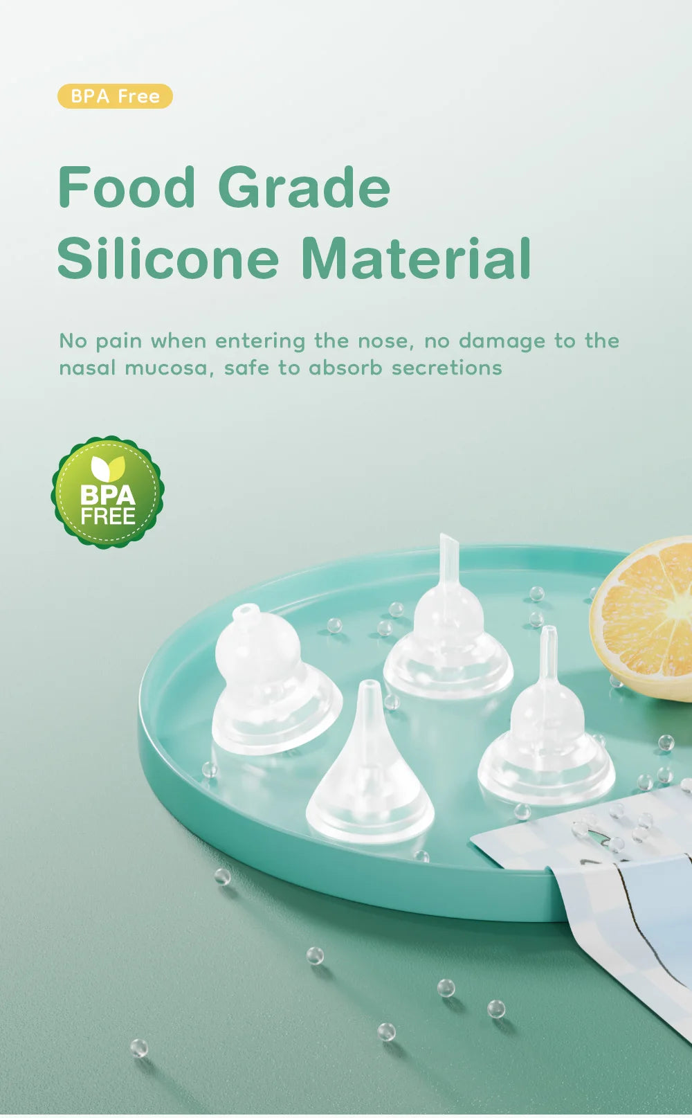 MAMIJOY Electric Nasal Absorber Baby Nose Cleaner Silent Baby Obstruction Rhinitis Cleaner Nasal Aspirator For Newborn U94