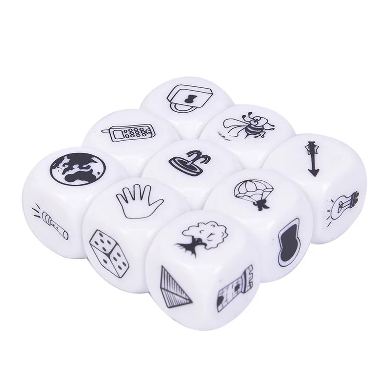 1Set Story Dice Puzzle Board Game Telling Story Book Family/Party/Friends Parents with Children Funny English Game