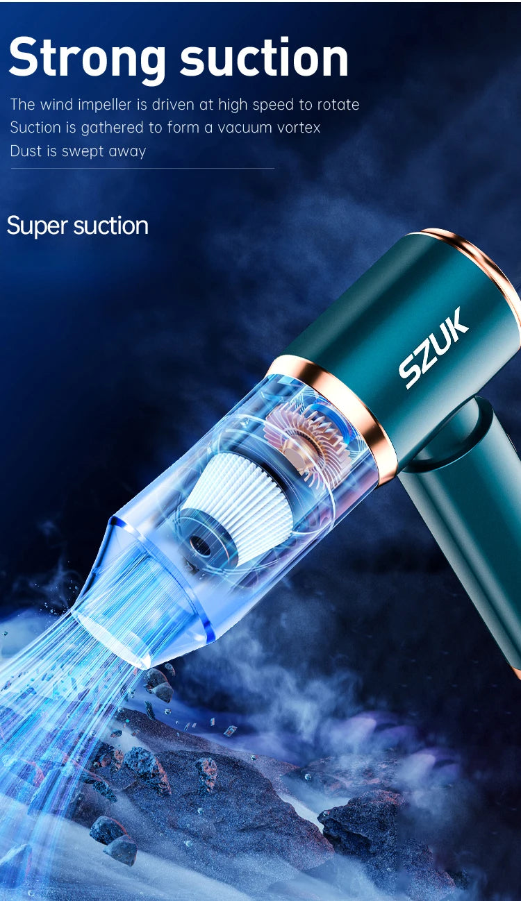 SZUK New Car Vacuum Cleaner 165000Pa Wireless Vacuum Cleaner Powerful Suction Handheld Portable Mini Vacuum Cleaner for Car