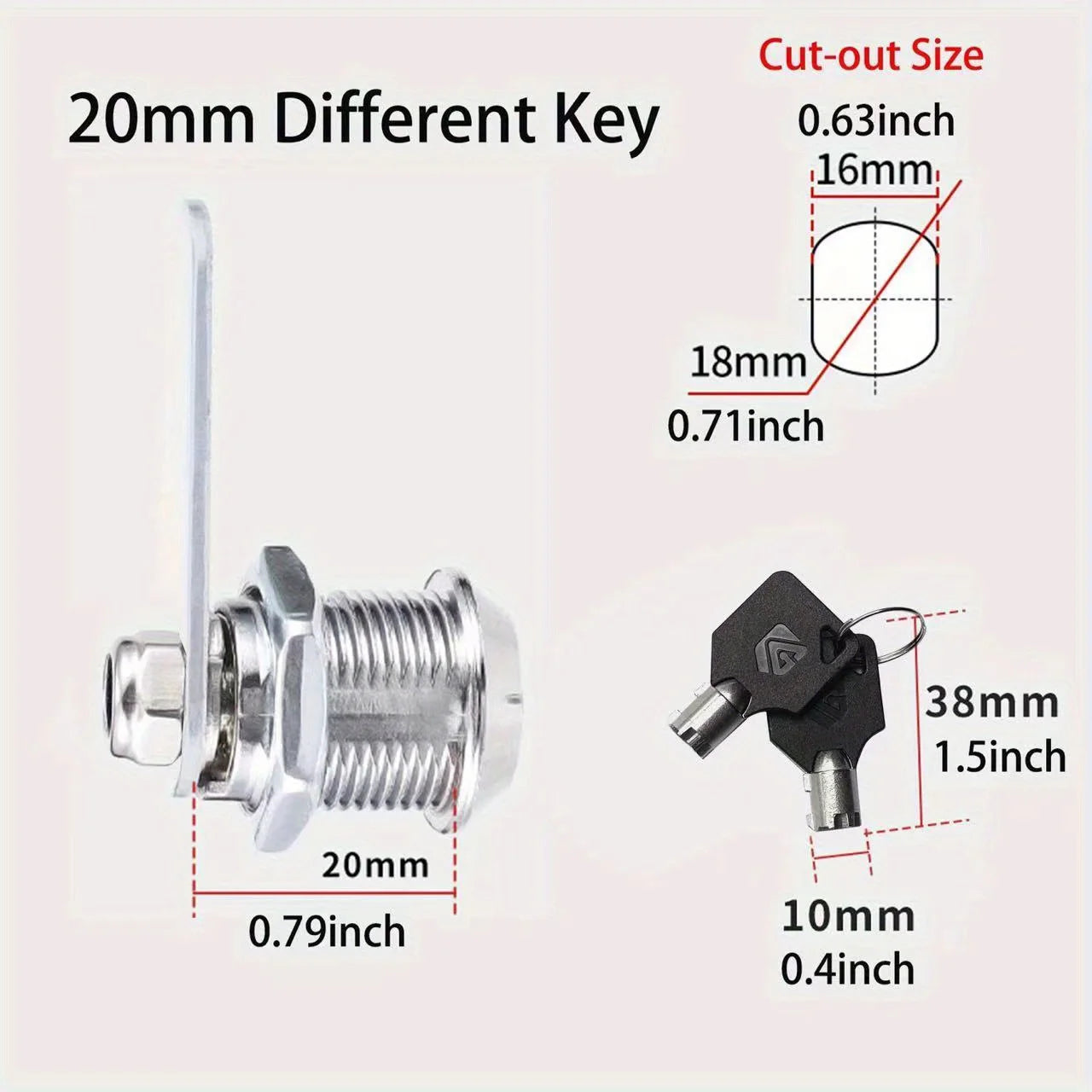 Tool Boxes Locks Mailbox Cylinder Thread Tubular Cam Lock Furniture Lock Cabinet Drawer Lock Furniture Hardware RV Doors