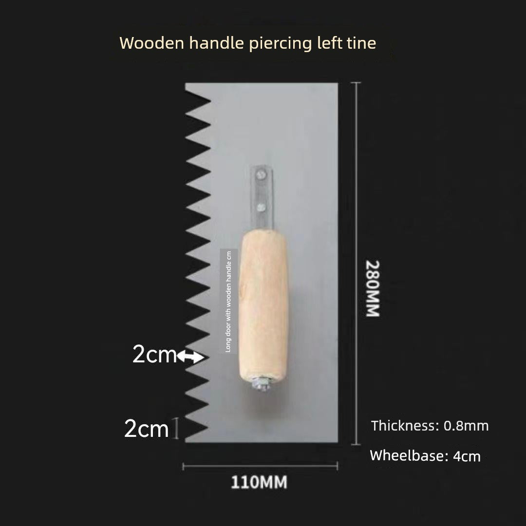 Tile Serrated Spatula Square Tooth Toothed Plastering Knife Paving Tile Plastering Knife Flat Gray Batch Ash Spoon Masonry Tool