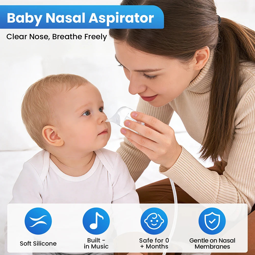 Baby Nasal Aspirator Electric Nose Cleaner Newborn Baby 9-Speed Nose Suction Device Booger Mucus Sucker for Infant Low Noise