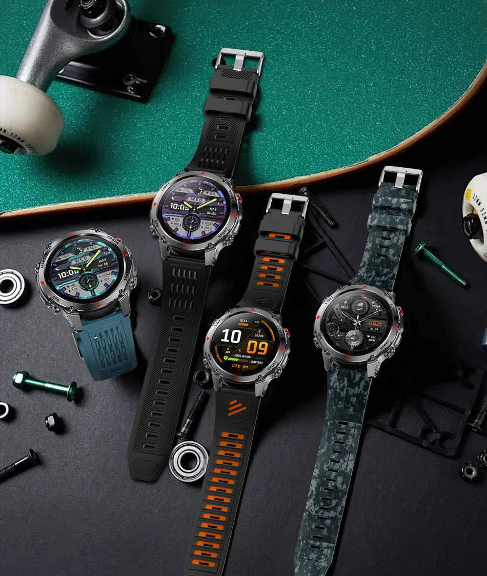 2025 New Outdoor Millitary Smart Watch Men GPS Positioning 540mAh Battery Waterproof Sports Fitness Tracker BT Call Smartwatch