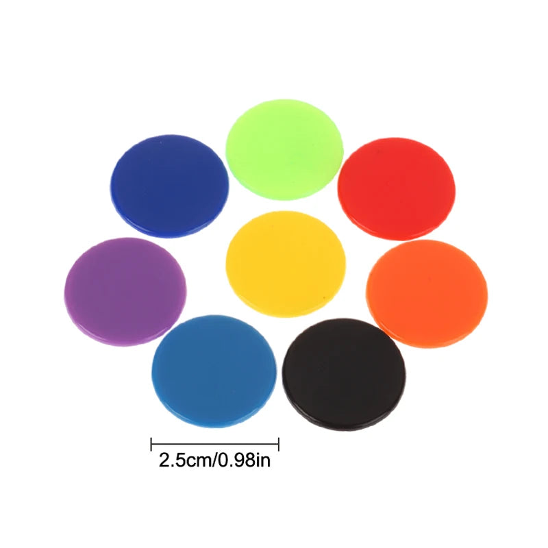 100Pcs 25MM Learning Education Math Toy Plastic Poker Chips Bingo Chip Markers Token Family Club Party Counting Toy
