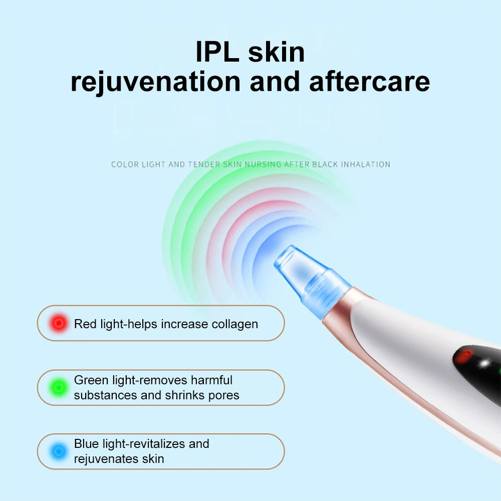Electric Blackhead Remover & Pore Cleaner, Acne Treatment Facial Device with Skin-Tightening for Deep Cleansing Skincare Tools
