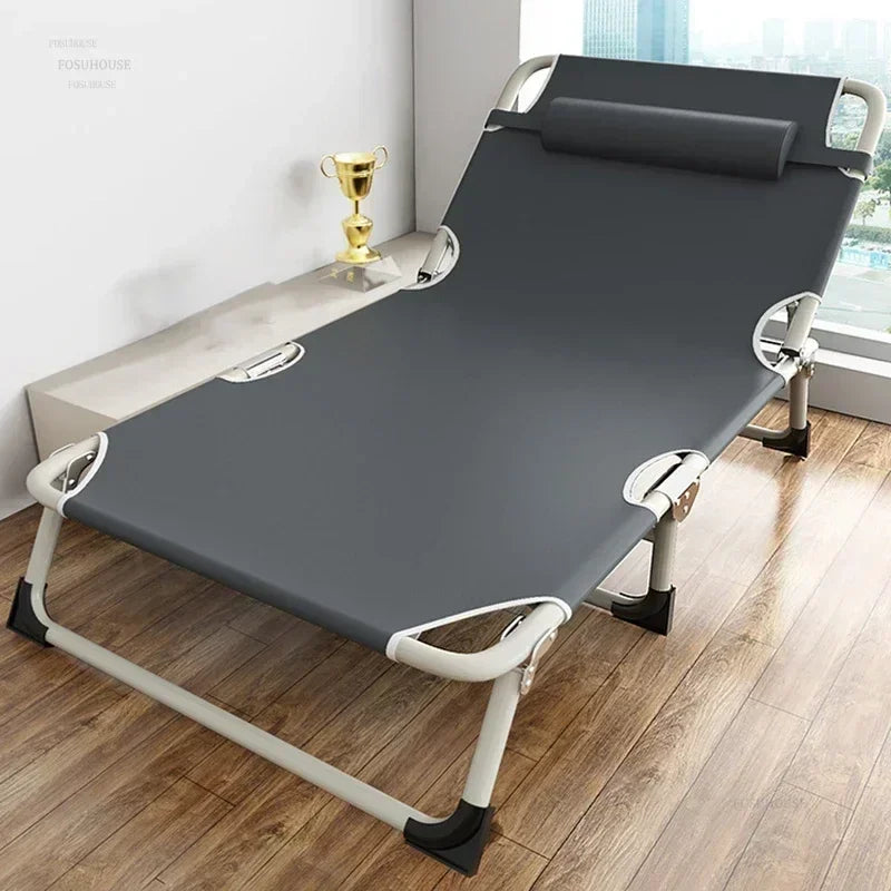 Single Folding Beds Bedroom Dormitory Office Comfortable Homestay Furniture Villa Portable Bed Outdoor Travel Camping Recliner