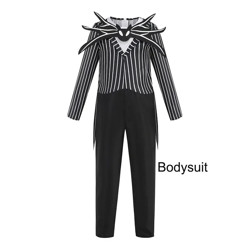 Little Baby Boys Gothic Pumpkin Skeleton Cosplay Jumpsuit Romper Kids Halloween Party Fancy Costume Outfit