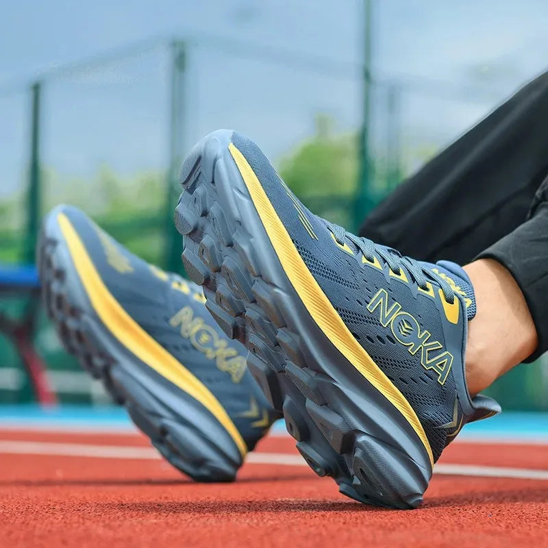 Men's Running Shoes Jogging Breathable Mesh Cushioning Non-Slip Outdoor Shoes Couple Trainer Race Sneakers