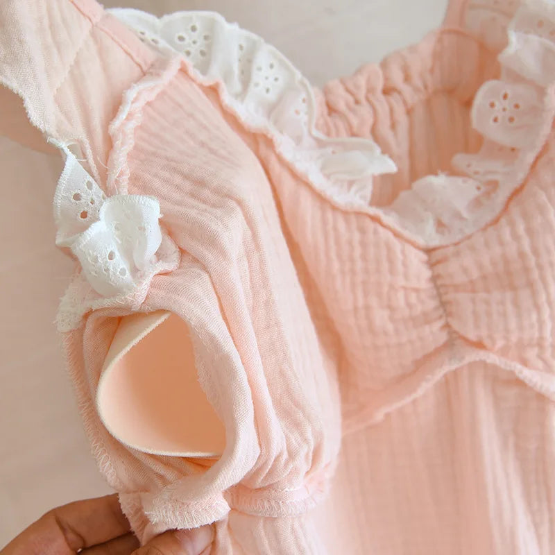 Cotton Solid Color Long Style Nightgown for Women Sleepwear Spring Summer and Autumn Casual Wear Cool Night Gown for Women