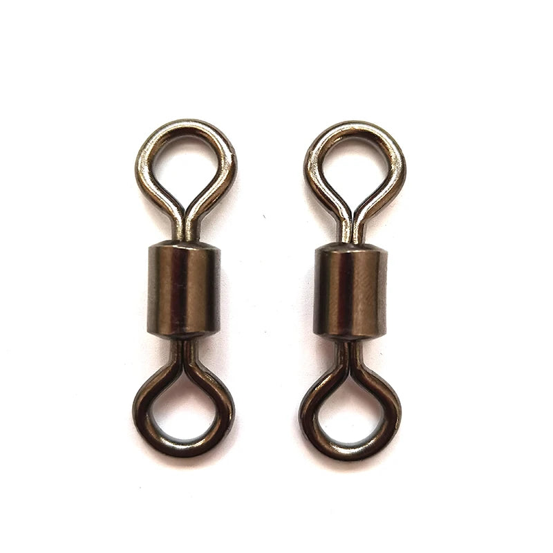 2000pcs Copper Fishing Swivel Bearing Rolling Swivel Connector Black White Lure Link Fishing Tackle Supplies Accessories Pesca
