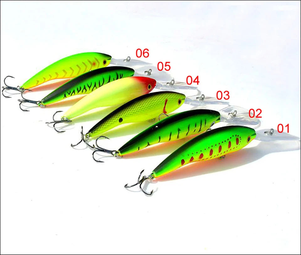 1PCS 14/20G 135/155MM Minnow Fishing Lure Wobbler Artificial Bionic Fish Swimbait Deep Tail Dancer Super Diving Hard Bait